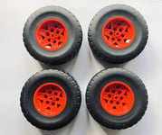 LEGO 4x 43.2mm D. x 26mm Technic Red Racing Wheels Small and Tyre 81.5 x 29 2491