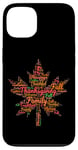 iPhone 13 Thanksgiving Maple Leaf Word Cloud Turkey Day Fall Tradition Case