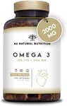 Omega 3 Fish Oil 2000Mg Capsules. Super Strength | 700Mg EPA + 500Mg DHA per Dai