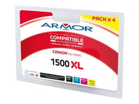 Armor - Pack de 4 - noir - compatible - remanufacturé - cartouche d'encre - pour Canon MAXIFY MB2050, MB2150, MB2155, MB2350, MB2750, MB2755