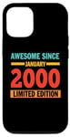 Coque pour iPhone 12/12 Pro Awesome Since January 2000 25 Years Old 25th Birthday