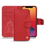 Housse cuir Apple iPhone 13 Pro Max - Rabat portefeuille - Rouge - Cuir lisse premium - Neuf