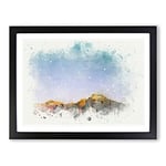 Isalo National Park In Madagascar In Abstract Modern Art Framed Wall Art Print, Ready to Hang Picture for Living Room Bedroom Home Office Décor, Black A2 (64 x 46 cm)