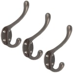 IRON WALL HOOKS 3Pc Vintage Industrial Hat Coat Bag Robe Towel Hanger Door Pegs