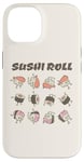 Coque pour iPhone 14 Mignon Kawaii Rouleau de Sushi Dessin animé Dessin animé Japonais Nourriture Anime