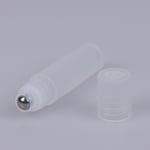 5ml plast Roll-on parfymflaskor Rostfritt stål Roller ball White