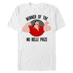 Disney Beauty & The Beast-No Belle Prize Organic Short Sleeve T-Shirt, White, S