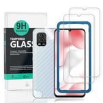 Ibywind Screen Protector (2 Pack) For Xiaomi 10 Lite,9H Hardness Tempered Glass,With 1Pc Camera Lens Protector,1Pc Back Protector,Easy to Install