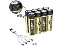 Ansmann 1312-0039 Uppladdningsbart Aa-Batteri Litium 1800 Mah 1,2 V 1,2 V 8 St