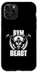 Coque pour iPhone 11 Pro Gym Beast Gorilla Haltérophilie Citation Gym Fitness