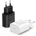 Samsung USB-C Väggladdare 25W (BULK) S22 / S23 / S24 / S20 / S21 (2-PACK) och iPhone 15 / 16 (2-PACK)