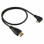 Micro HDMI-kompatibel Typ D Han 90 Grader Vänster Vinklad till HDMI-kompatibel 1.4 Han 1080p HDTV Kabel