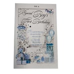 Special Boy's First Birthday Balloons And Sack of Gifts Design Opacity Card