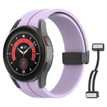 MoKo Bracelet Compatible avec Samsung Galaxy Watch 7 FE 6 5 4 40mm 44mm/Watch 6 Classic 43mm 47mm/5 Pro 45mm/4 Classic 42mm 46mm, Bracelet en Silicone de Remplacement à Fermoir Magnétique, Violet