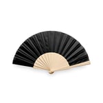 eBuyGB Folding Handheld Fan, Wooden Hand Fan, Wedding Party Accessory, Pocket Sized Fan for Wedding Gift, Party Favours, Summer Holidays, Mini Travel Fan Home Décor - Black (Pack of 10)