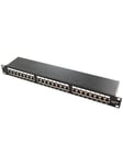 LogiLink Cat.6A Patch Panel 24 ports shielded 19 inch rack mount Musta