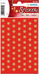 HERMA 4054 Lot de 201 autocollants de Noël, étoiles dorées à 6 pointes (diamètre 8 mm, 201 autocollants, papier) pour décoration de Noël, cadeaux, travaux manuels, calendrier de l'Avent