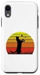 Coque pour iPhone XR T-shirt rétro chat et papillons