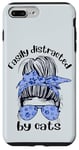 Coque pour iPhone 7 Plus/8 Plus Easy Distracted By Cats Cat Mom Lunettes de soleil pour chignon