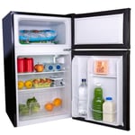 SIA UFF01BL/E 88L Black Freestanding Under Counter 2 Door Fridge Freezer