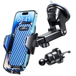 VANMASS 2024 BEST Car Phone Holder [Upgraded Suction & Clip] Rotatable Universal Mobile Phone Mount Dashboard Windscreen Vent Cradle Van Automobile Accessories for iPhone 16 15 Pro Max 14 13 12 8,Blue