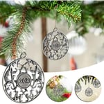 Julgranspynt Runda Ihåliga Metall Hängande Dekoration Nyårs Souvenir för Träd Eldstad Fönster Inomhus Utomhus Festtillbehör (2-pack)