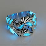 Cool Justerbar Glow In The Dark Punk Vintage Luminous Dragon Ring Smycken