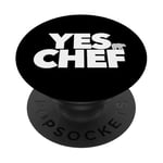 OUI CHEF restaurant patron personnel cuisinier exécutif sous serveur PopSockets PopGrip Adhésif