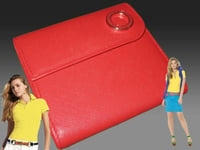 LACOSTE PURSE WALLET Women's Leather Vintage L14 Glam Twist Slg 1 Red NEW