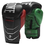 LEONE 1947 Revo Performance Gants de Boxe Unisexe pour Adultes, Noir/Rouge/Vert, 16 oz