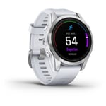 GARMIN - Epix Pro (Gen2) -  Montre connectée à haute performance - 42 mm - Acier, Silver avec bracelet blanc