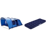 Vango Farnham Family Tunnel Tent, River Blue, 500 [Amazon Exclusive] & Bestway Pavillo Single Size Air Bed | Inflatable Outdoor, Indoor Airbed for Camping, Quick Inflation Air Mattress, Blue