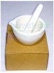 Mortar and Pestle 80mm basic ceramic glazed outer grinding crushing herbs pills