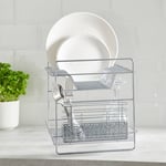 2 Tier Chrome Dish Drainer and Cutlery Holder