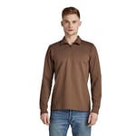 G-STAR RAW Men's Lightweight Half Zip Moto Sweatshirt, Brown (rain drum D22490-D136-D307), S