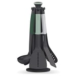 Joseph Joseph Elevate - Kitchen tools & gadgets Carousel 6-Piece Utensil Set with rotating stand, Ergonomic silicone handles, non stick head- Sage Green