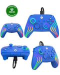 Manette Xbox One - X-S + PC OFFICIELLE MICROSOFT filaire 3M Blue Afterglow Wave LED