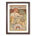 Big Box Art Biscuits Lefevre by Alphonse Mucha Framed Wall Art Picture Print Ready to Hang, Walnut A2 (62 x 45 cm)