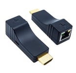 Extension HDMI 100M sur câble CAT5e/CAT6/CAT7, alimentée par USB, Installation Facile, Full HD 1080p, Pas de Retard, Aucun câble supplémentaire requis, kit émetteur-récepteur HDMI