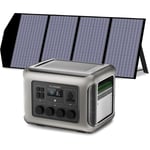 R2500 centrale électrique Générateur solaire 2016 Wh ,4 sorties ca de 2500 w, station d'alimentation portable avec panneaux solaires 140 w pour panne