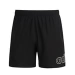 adidas Men's Logo CLX Short Length Swim Shorts, Black/White, L