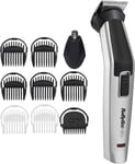 Babyliss Mens Beard and Body Multi Grooming Kit with Nose Trimmer Head, 10 in 1