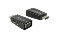 Delock Adapter HDMI-A male > VGA female with Audio - video transformer - sort