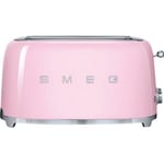 Grille-pain 4 fentes Smeg TSF02PKEU rose - SMEG - 2 emplacements - 1500 Watt - 6 niveaux de brunissement