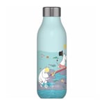 Les Artistes - Bottle Up Mumin termosflaska 0,5 L playing on the beach blue