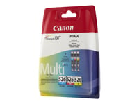 Canon Cli-526 Multipack - 3-Pack - Gul, Cyan, Magenta - Original - Blekkbeholder - For Pixma Ip4950, Ix6550, Mg5350, Mg6150, Mg6250, Mg8150, Mg8250, Mx715, Mx885, Mx892, Mx895