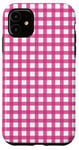 iPhone 11 Pink Checkered Plaid Flannel Gingham Pattern Checker Rustic Case