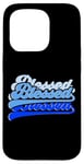 Coque pour iPhone 15 Pro Graphique bleu So So Blessed Blue Graphic