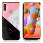 Samsung Marble Galaxy A11 kuoret - Pinkki / Valkoinen Musta Monivärinen