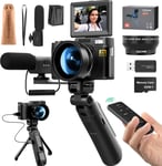 Appareil Photo Numérique 4K Pour La Photographie,Appareil Photo Vidéo/Vlogging 48Mp Pour Youtube,Kit Vlogger,Kit De Création De Contenu Microphone Et Prise De Trépied À Distance